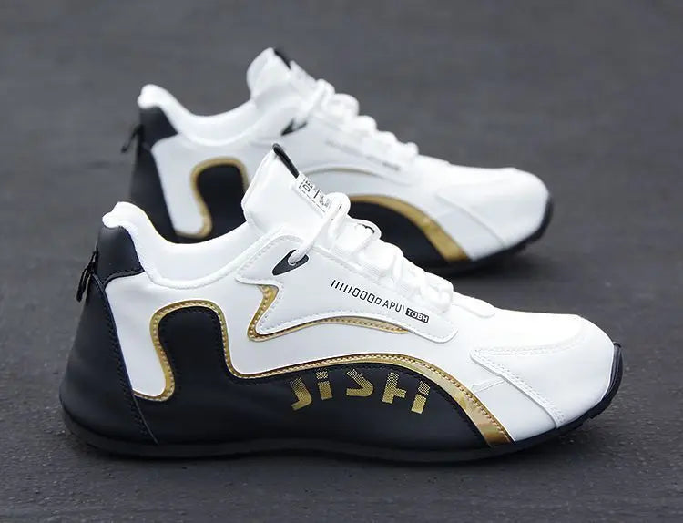 Zapatos de cuero para hombre, zapatillas transpirables de color sólido, antideslizantes, a la moda, impermeables, informales de viaje, novedad de otoño