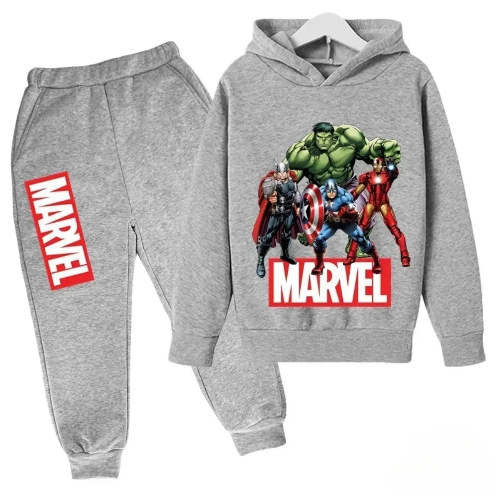 Sudadera con capucha de superhéroe de Marvel para niños, traje con capucha de Hulk para niños, traje de Iron Man para niños y niñas, conjunto de sudadera de otoño e invierno
