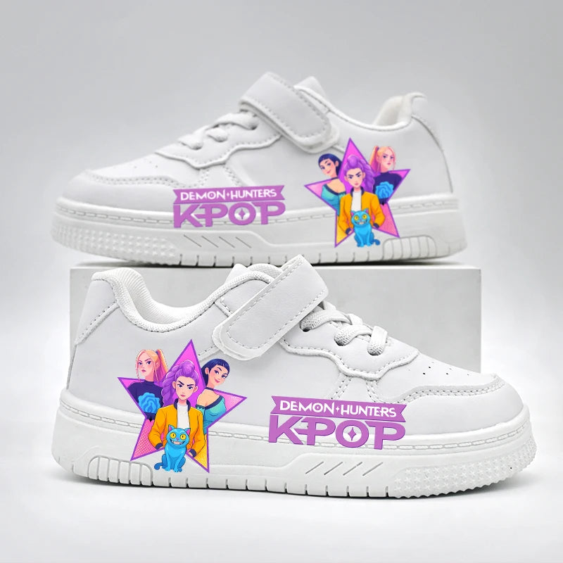 Zapatos casuales de moda para niños, nuevo diseño, zapatos deportivos blancos KPOP, zapatillas transpirables antideslizantes para estudiantes, niños y niñas