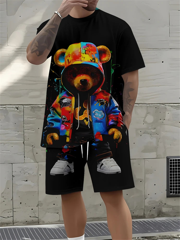 Conjunto Streetwear Hombre 2 Piezas | Camisa + Pantalón Corto Estampado