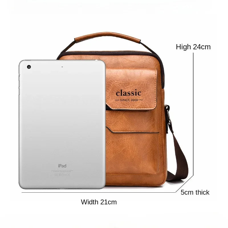 Bolso cruzado para hombre, bolsos de hombro para hombre, bolsos con cremalleras, bolso de cuero Artificial de gran capacidad para hombre, bolsos de mano tipo mensajero, bolsa