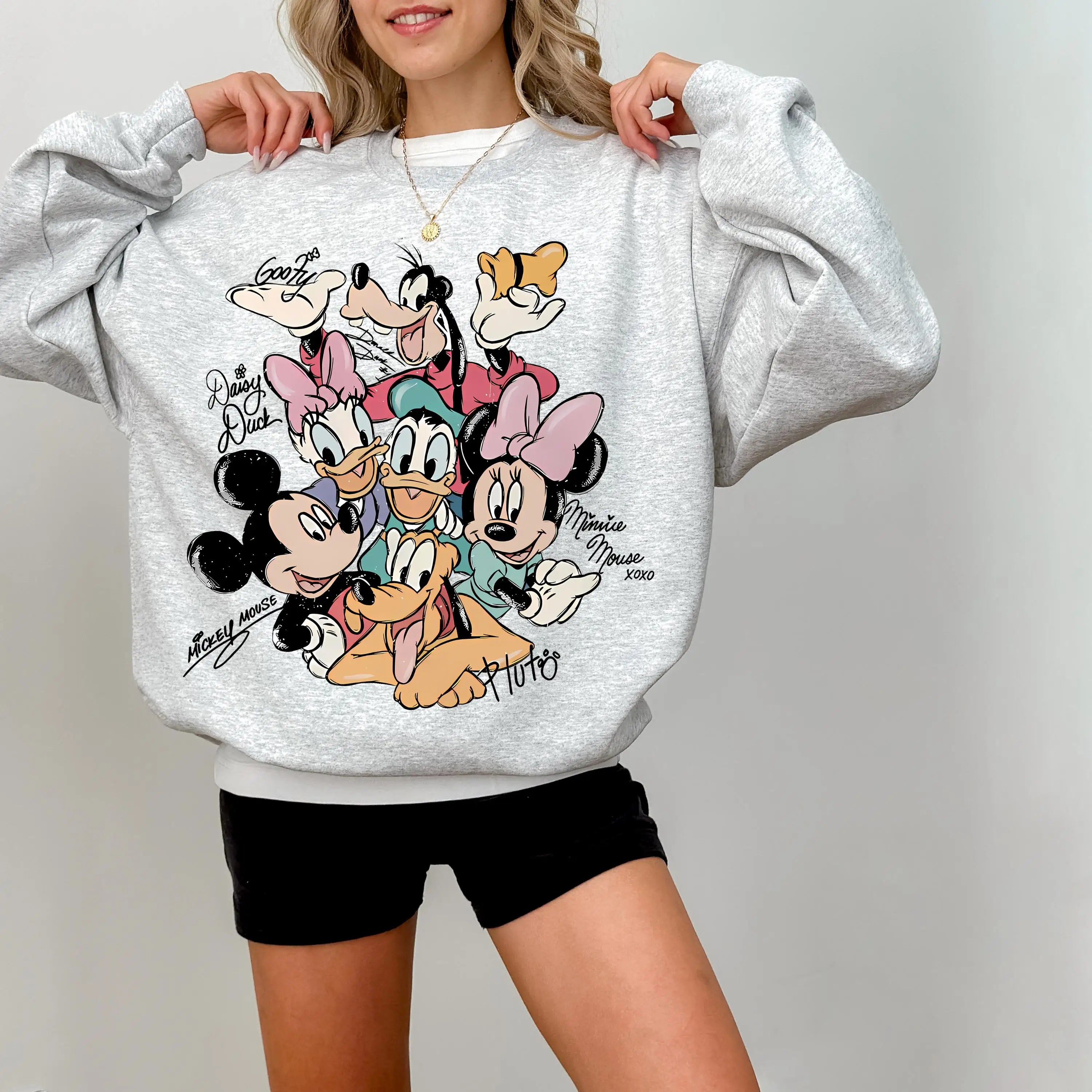 Sudadera vintage con firma de Mickey y sus amigos, camisa mágica, camisa con personaje de Disney, camisa con cabeza de ratón de Mickey y amigos de Disney