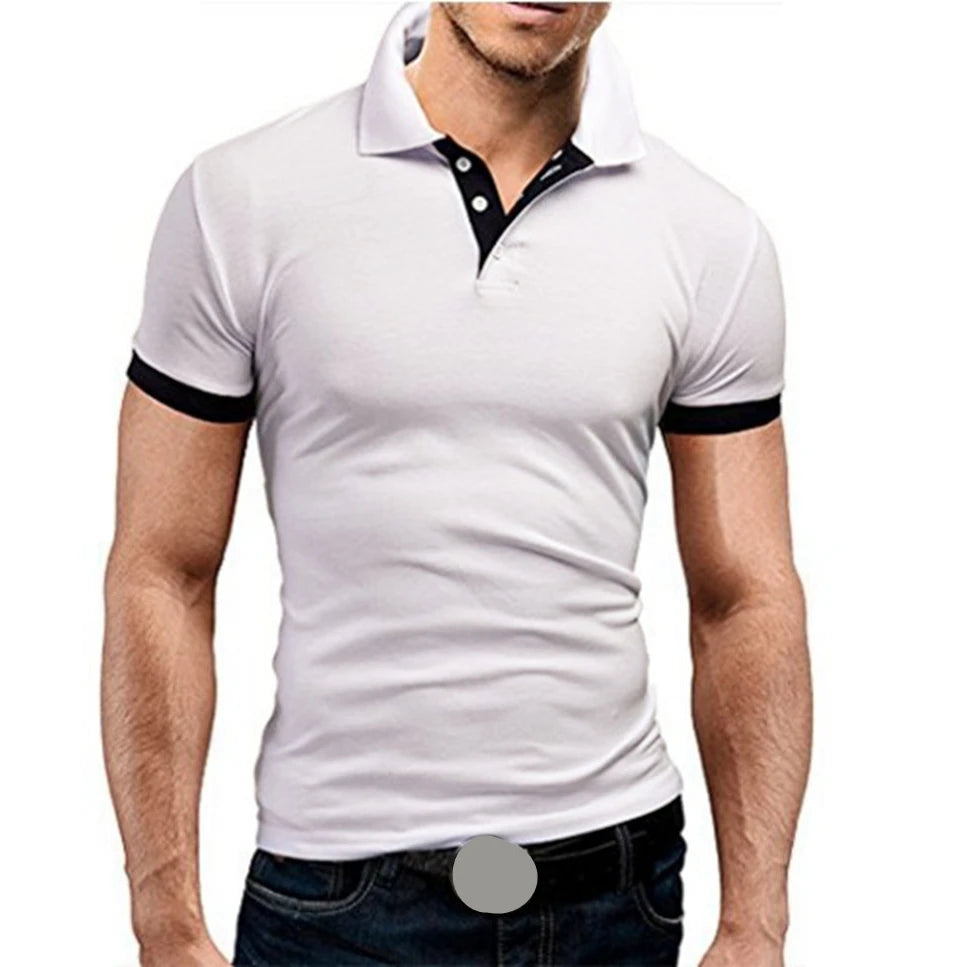 MRMT 2025 nueva camiseta para hombre, pantalón corto informal con solapa, camiseta de manga corta con costuras para hombre, jersey de Color sólido, camiseta para hombre