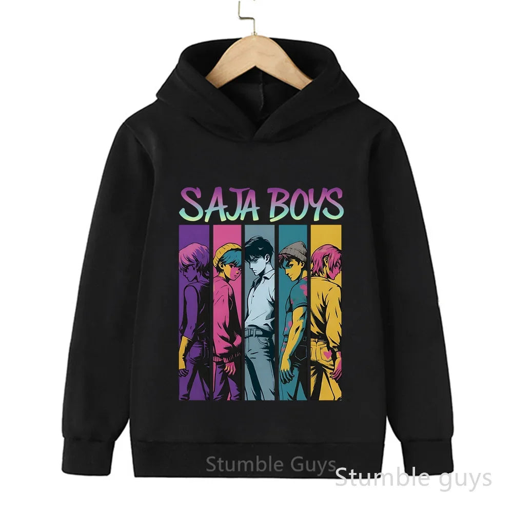 Conjunto de sudadera con capucha Kpop Demon Hunters, ropa deportiva para niños y niñas de 3 a 12 años, ropa de Anime de otoño