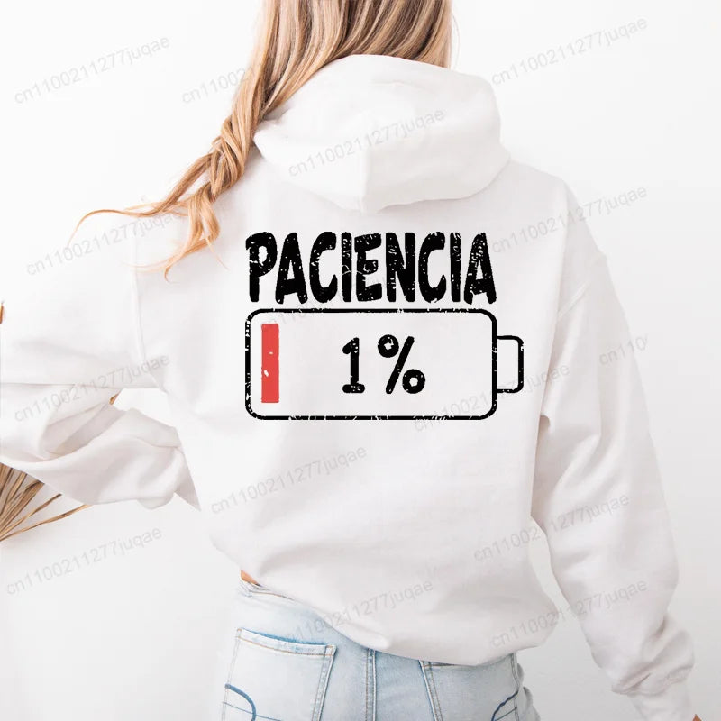 Sudadera con capucha de otoño/invierno para mujer, sudadera con estampado de letras españoles vibrantes, sudaderas con capucha, regalo, jersey Unisex, ropa deportiva, Top