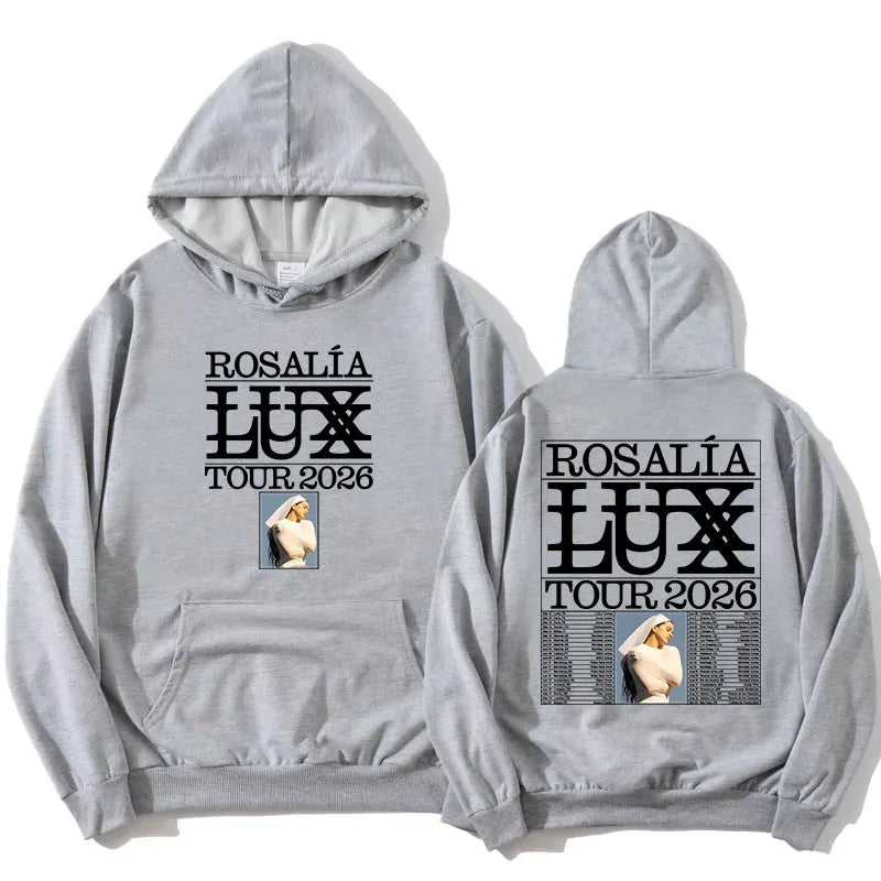 Rosalía Rosalia LUX Tour 2026 sudaderas con capucha de moda de manga larga sudaderas holgadas de invierno con capucha de lana ropa de calle Unisex ropa estampada