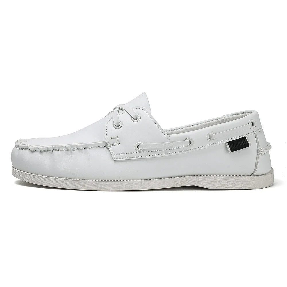 Zapatos mocasines con punta delantal de moda para hombre, cómodos antideslizantes para caminar al aire libre, viajar, primavera y verano