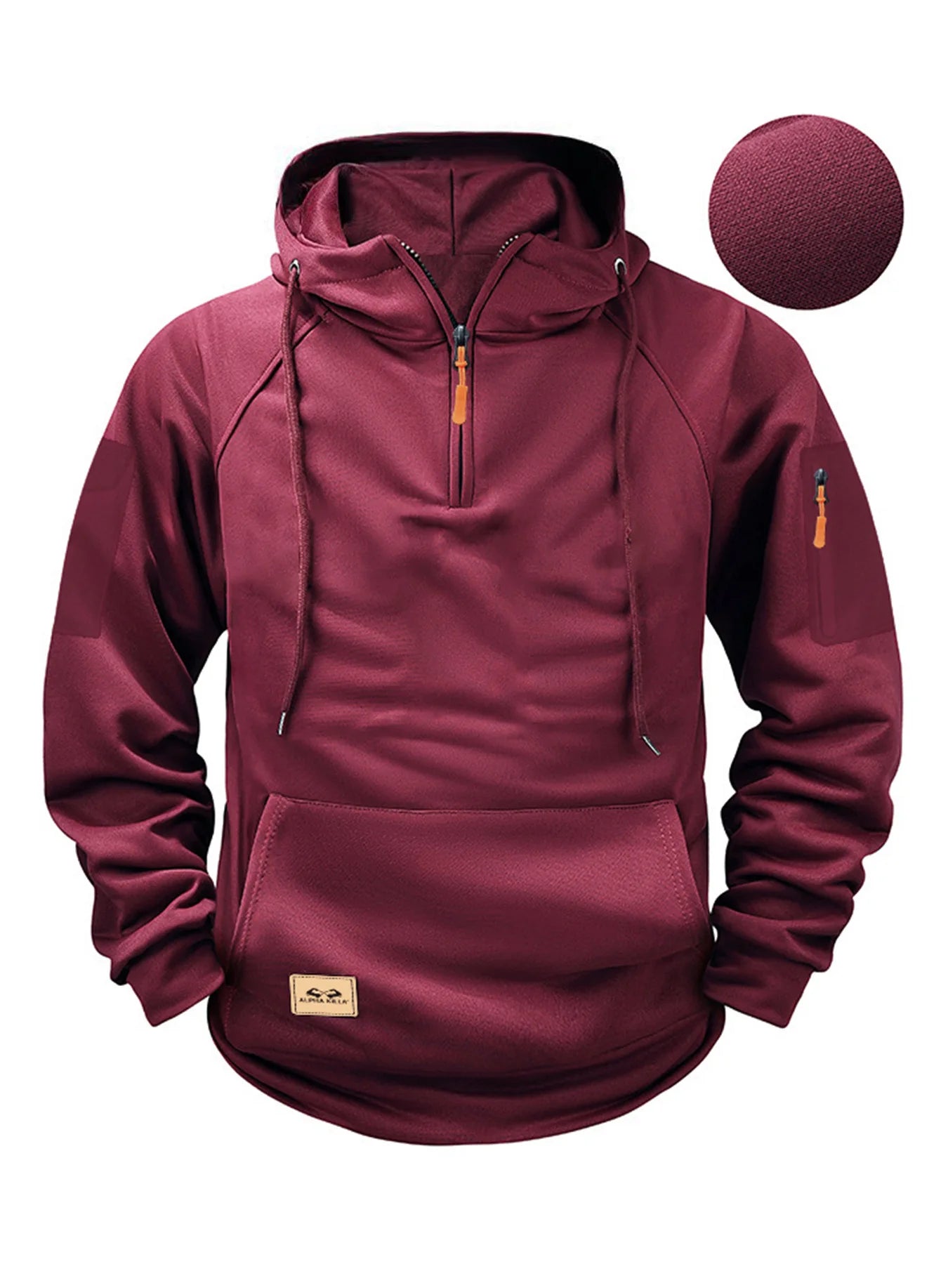 Sudadera con capucha de invierno para hombre con capucha cremallera táctica múltiples bolsillos estilo jersey deportivo casual abrigo de manga larga