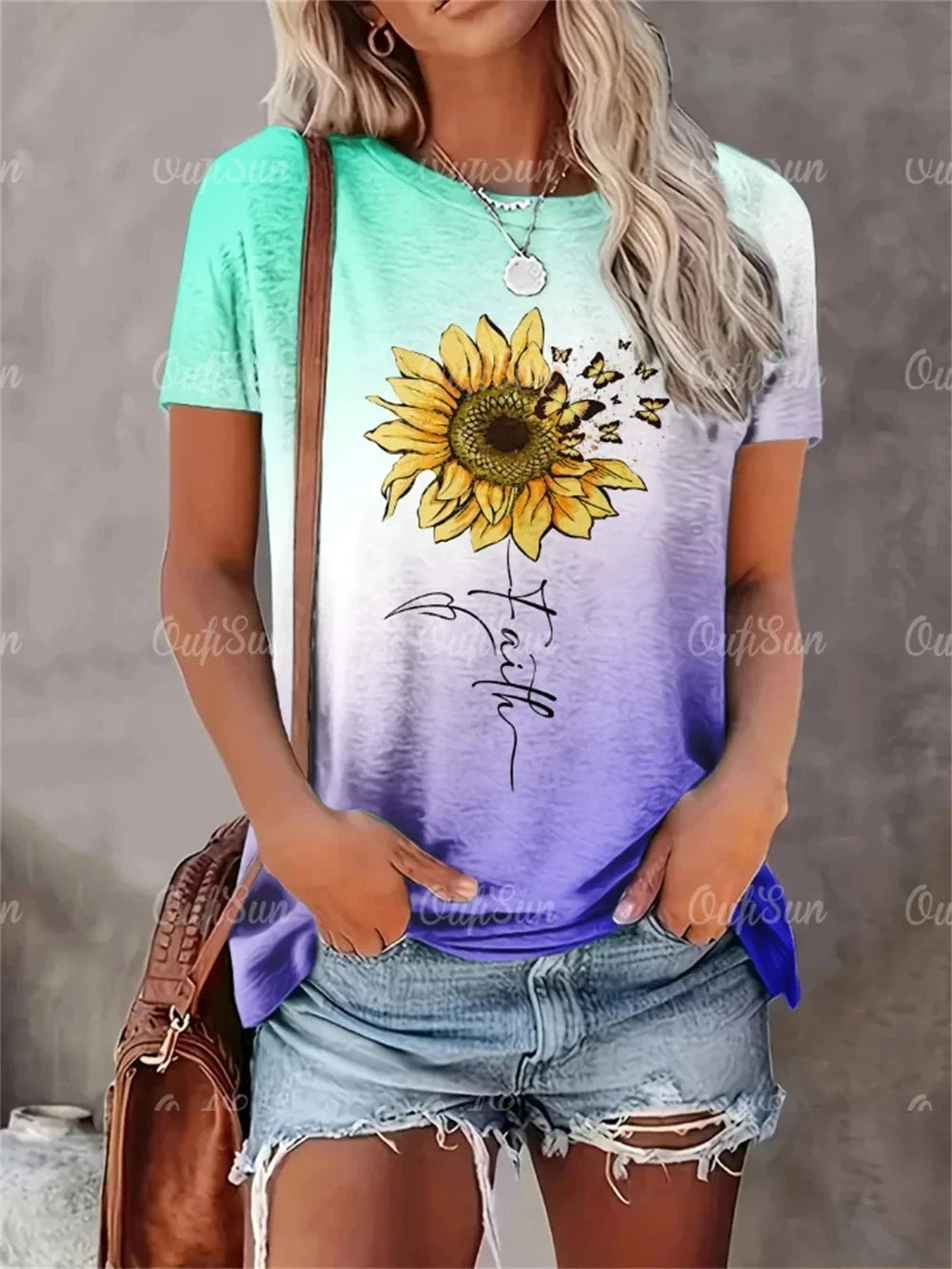 Camiseta con estampado de corazón para mujer, ropa de gran tamaño, camisetas, blusa de cuello redondo, diseño Original, nuevo estilo 2024