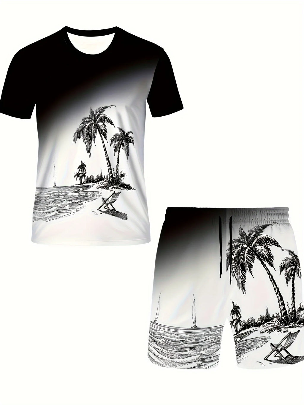 Conjunto Verano Hombre - Camiseta y Short Estampado Cocoteros
