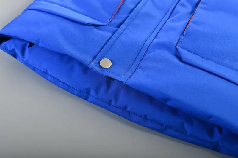 Nuevo abrigo de invierno para niños, ropa de moda para niños, ropa cálida y gruesa de algodón con capucha, prendas de vestir exteriores largas, chaquetas Parka para niños