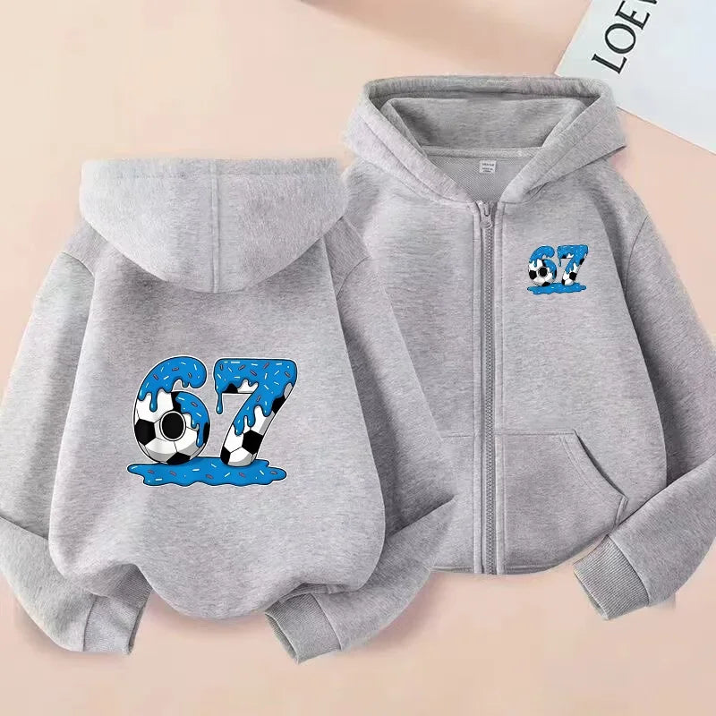 Camisa infantil con cremallera de diseño moderno y creativo para deportes de interior y exterior.