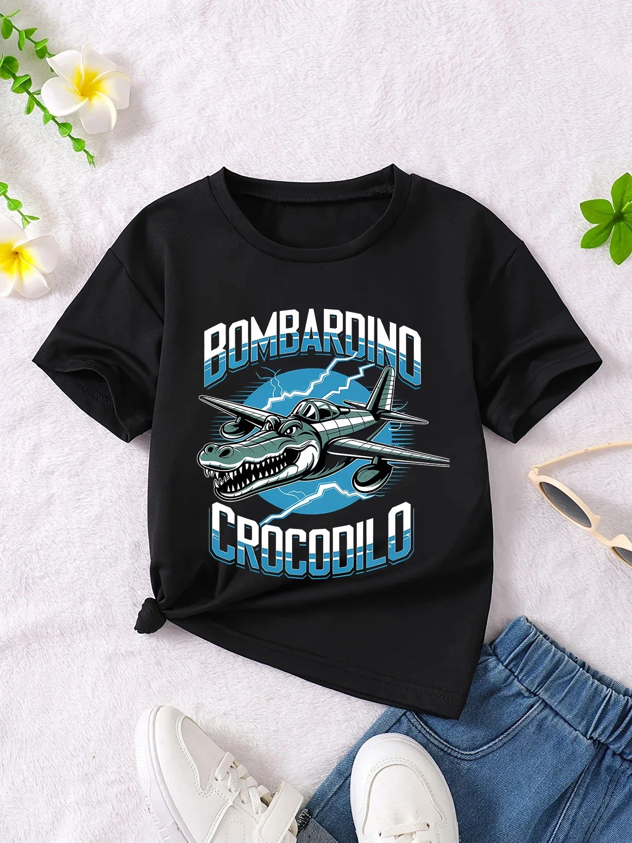 Y2k-Camiseta italiana con animales de Brainrot para niños y niñas, camisetas de manga corta de Tung Tung Sahur, camiseta bonita con meme divertido, ropa de verano