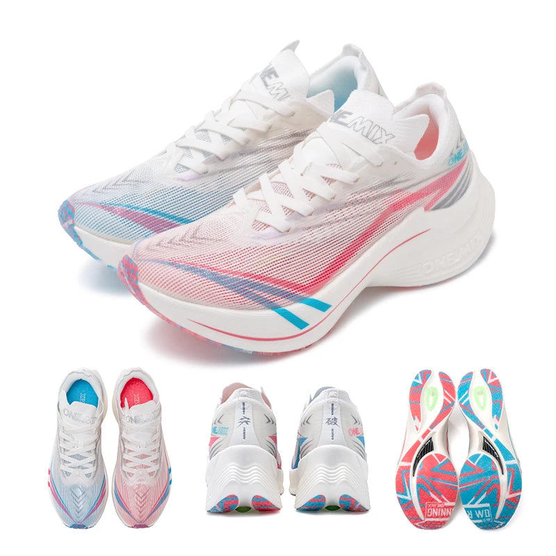 ONEMIX-zapatillas para correr para maratón, placa de carbono, prueba profesional, soporte estable para zapatillas de deporte ultraligeras que absorben los golpes, novedad de 2025