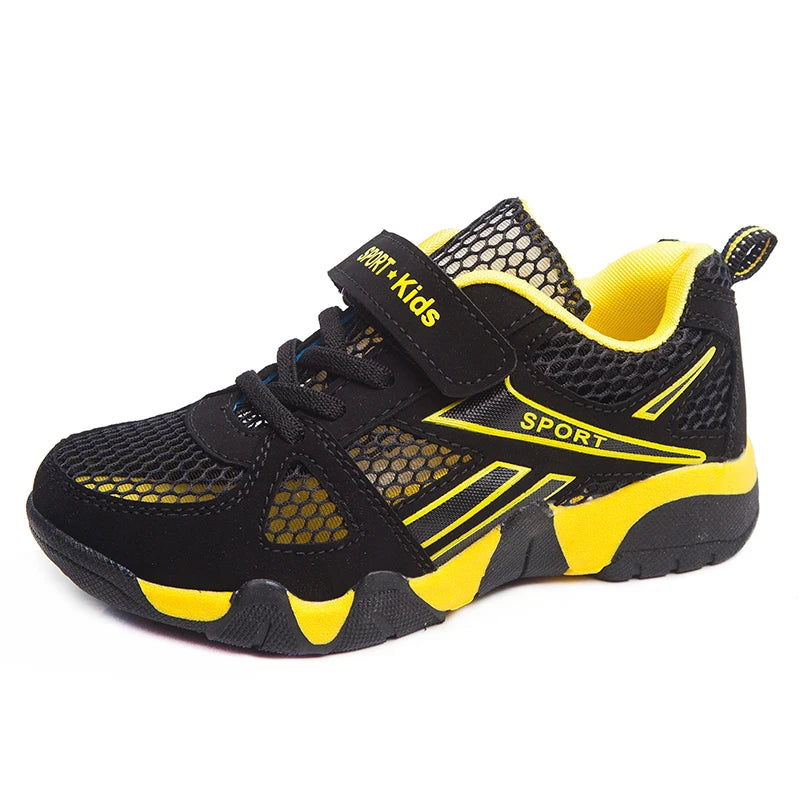 Zapatos de tenis para niños, zapatos planos de malla transpirables y cómodos para deportes al aire libre, zapatillas de deporte de verano a la moda para niños