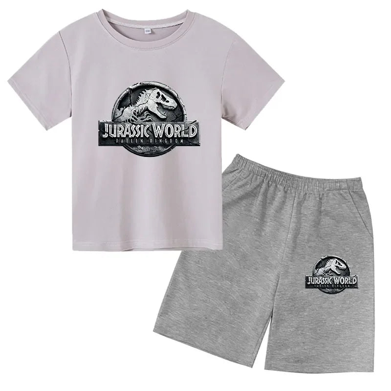 Conjunto de 2 Piezas de Camiseta de Manga Corta y Pantalones Cortos de Verano para Niños, Ropa de Marca de Lujo con Estampado Deportivo, Chándal Informal de Moda para Niños y Niñas