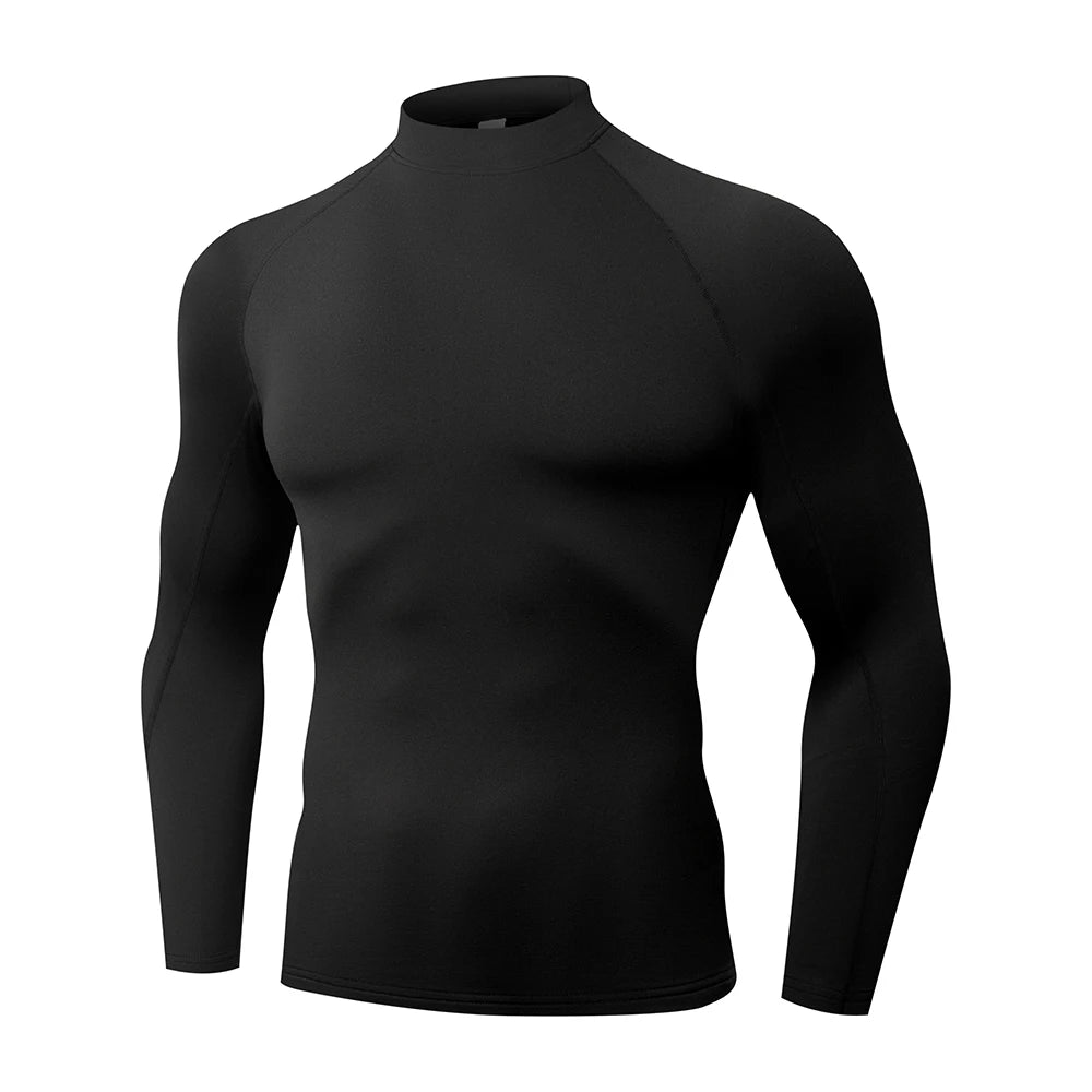 Camiseta de invierno para hombre, camisetas de manga larga, ropa interior térmica de cuello alto, forro polar fino suave de alta calidad, camisa para mantener el calor