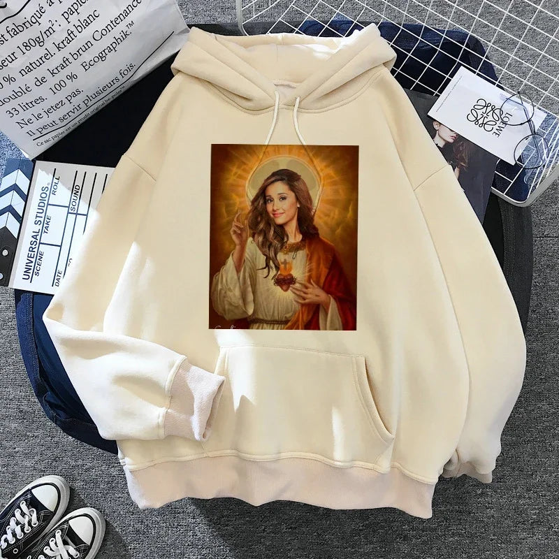 Sudadera con capucha de Ariana Grande Harajuku divertida para mujer/hombre, sudadera de los años 90, ropa para mujer/hombre, jerséis gráficos, capucha de gran tamaño Ulzzang Tumblr