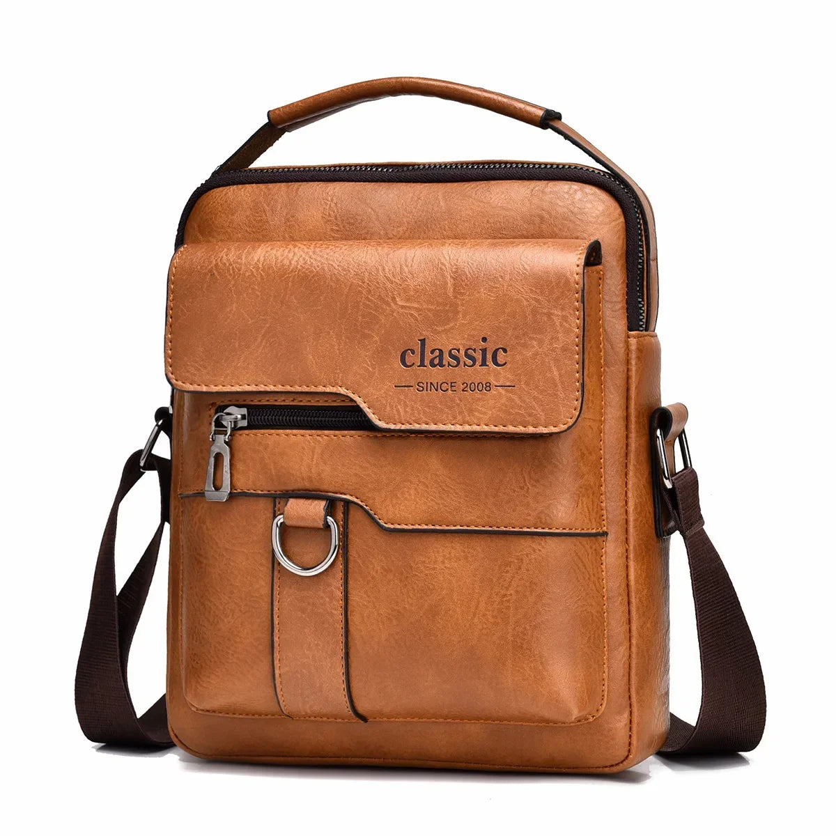 Bolso cruzado para hombre, bolsos de hombro para hombre, bolsos con cremalleras, bolso de cuero Artificial de gran capacidad para hombre, bolsos de mano tipo mensajero, bolsa