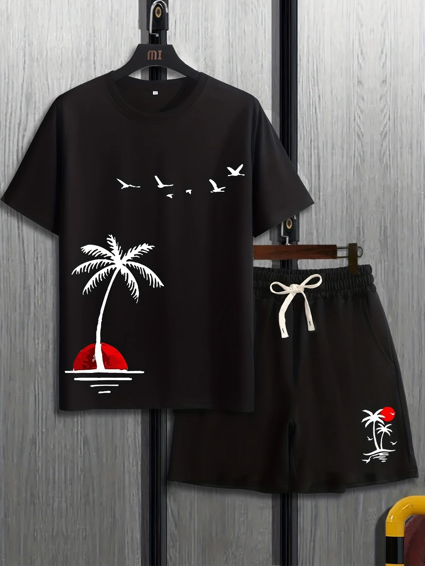 Conjunto Hawaiano Palmeras Hombre | Camiseta + Pantalón Corto Playa 2026