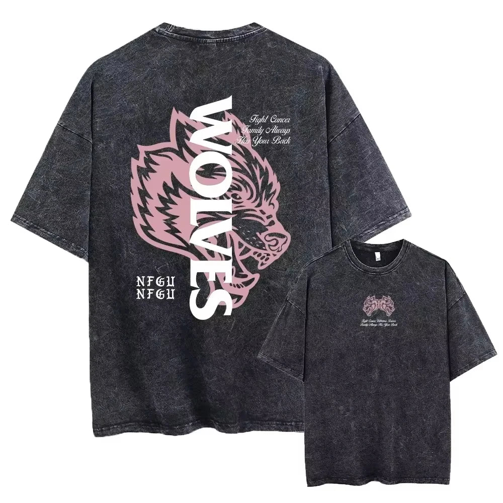 2025 Darc Wolves Sport Vintage camisetas lavadas gimnasio culturismo ropa Unisex verano Fitness TEE entrenamiento deporte camisetas