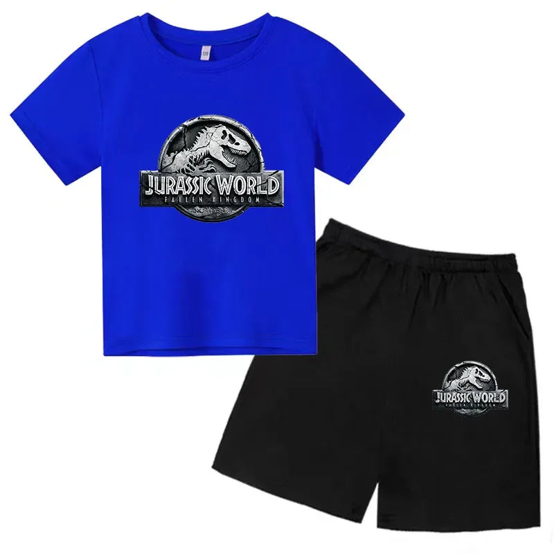 Conjunto de 2 Piezas de Camiseta de Manga Corta y Pantalones Cortos de Verano para Niños, Ropa de Marca de Lujo con Estampado Deportivo, Chándal Informal de Moda para Niños y Niñas