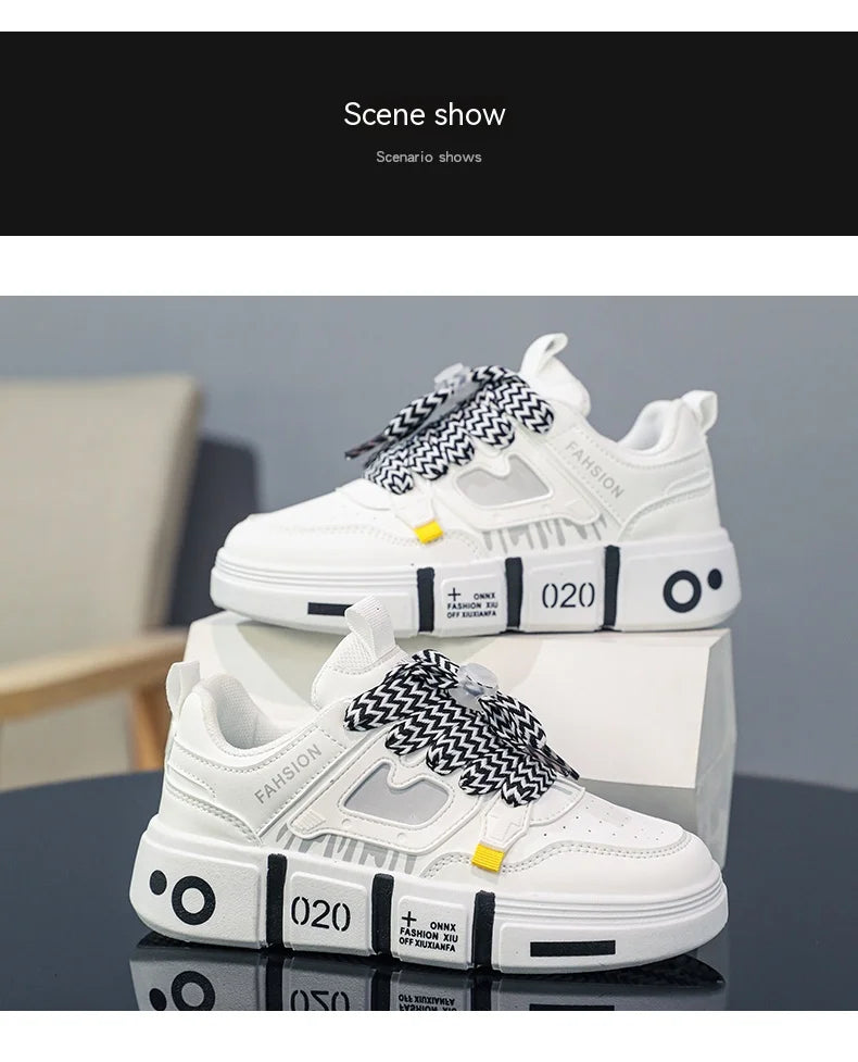 Zapatos familiares pequeños para niños, zapatos blancos para estudiantes, zapatos deportivos para niños, zapatos de tablero casuales para niños, nuevos
