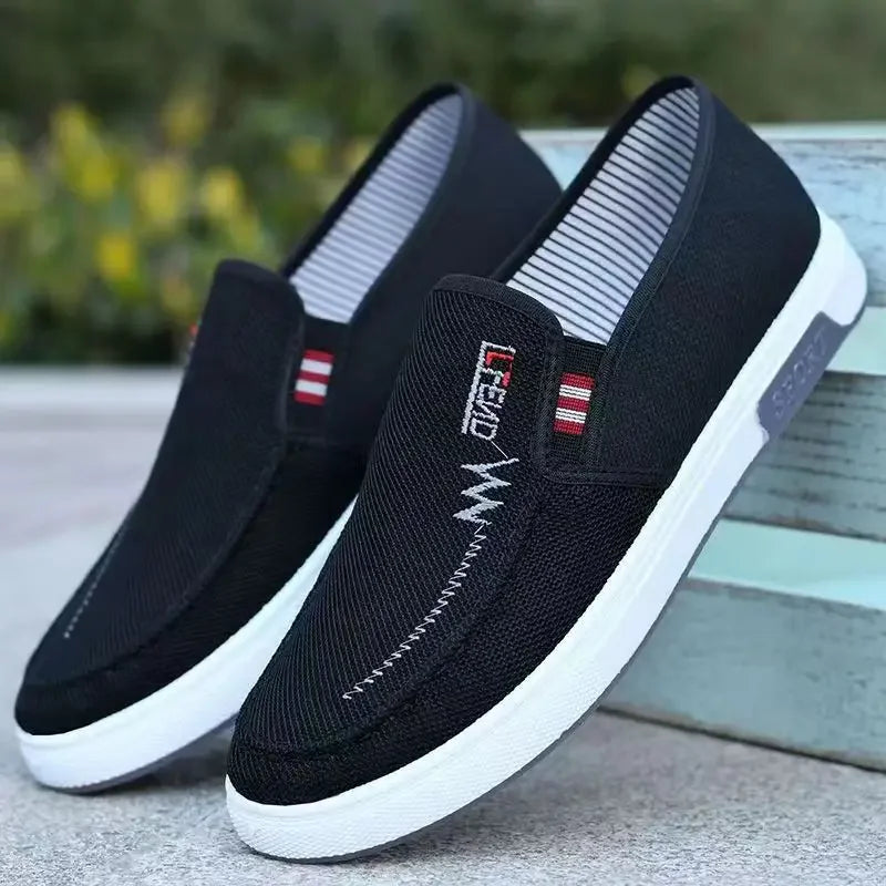 Zapatos de hombre, zapatillas de lona transpirables para jóvenes, zapatos de tenis para caminar, mocasines para conducir, mocasines para casa, zapatos planos para patinar y trabajo