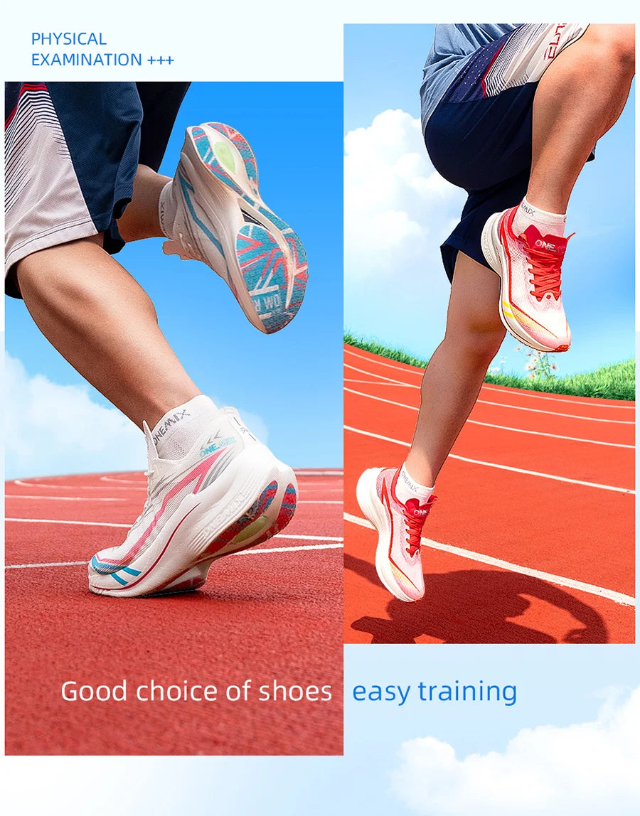 ONEMIX-zapatillas para correr para maratón, placa de carbono, prueba profesional, soporte estable para zapatillas de deporte ultraligeras que absorben los golpes, novedad de 2025