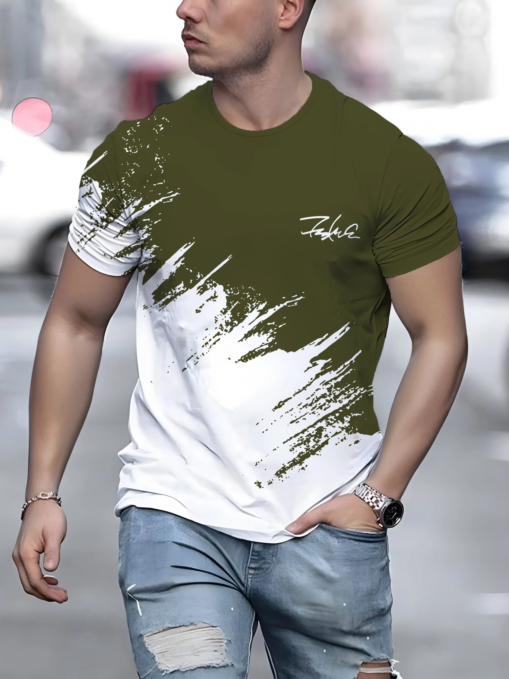 Camiseta de manga corta con cuello redondo para hombre, Jersey informal para exteriores, ropa de calle, camiseta deportiva, camisetas, ropa de gran tamaño