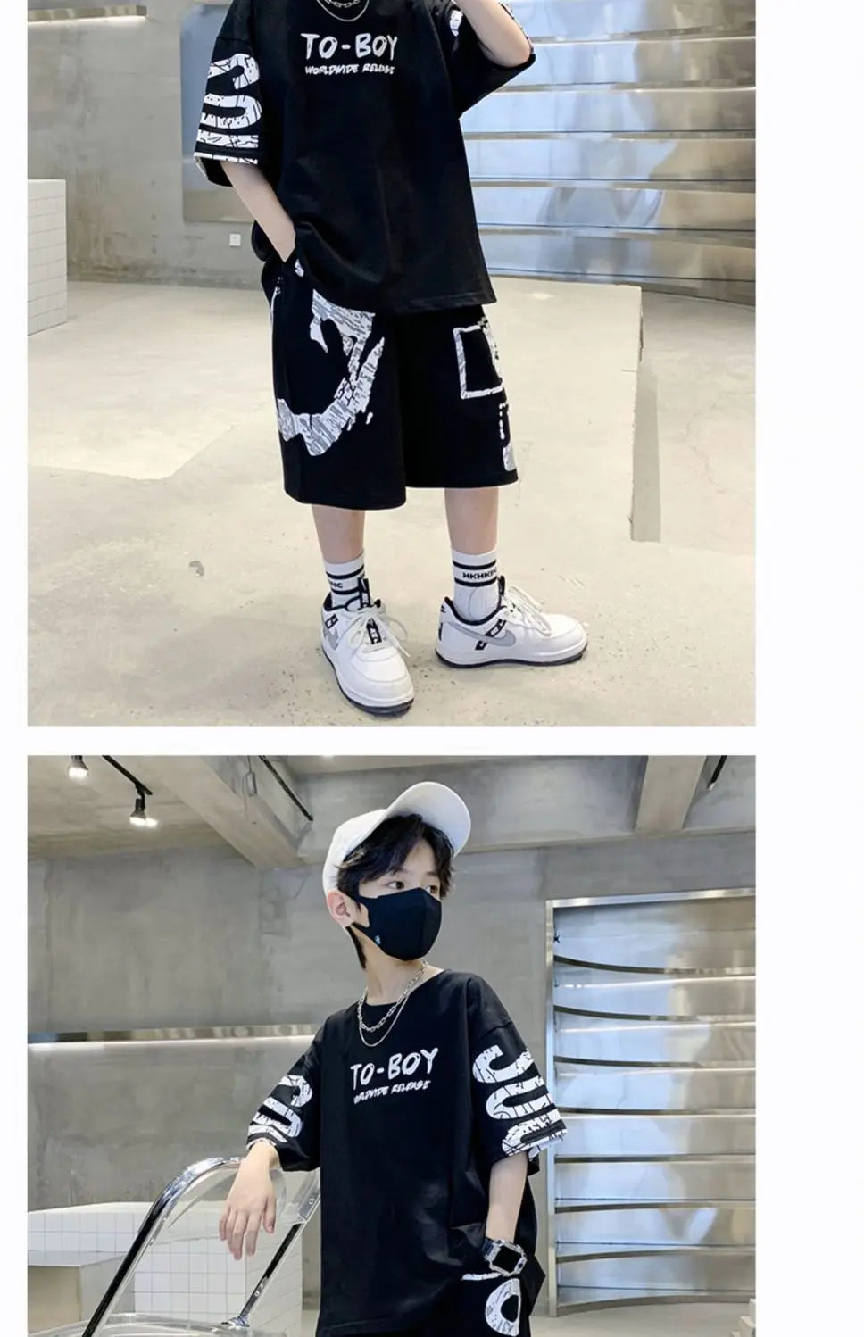 Conjunto de ropa deportiva informal para niños, camisetas de 2 piezas y pantalones, trajes de 3 a 14 años, estilo Hip Hop, moda de verano
