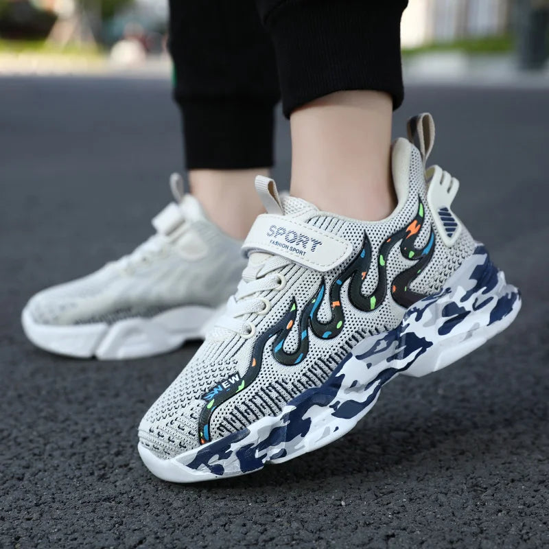 Zapatillas de deporte informales para niños y niñas, zapatos planos transpirables para correr, novedad de primavera y otoño