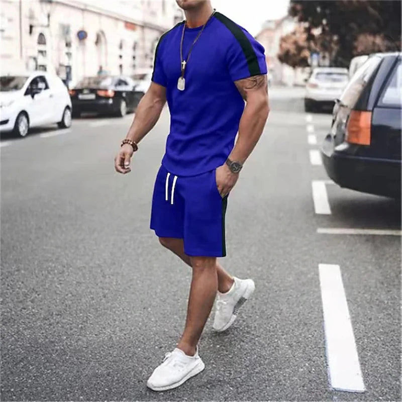 Conjunto Deportivo 3D Retro Hombre Talla Grande | Camiseta + Pantalón Corto Playa