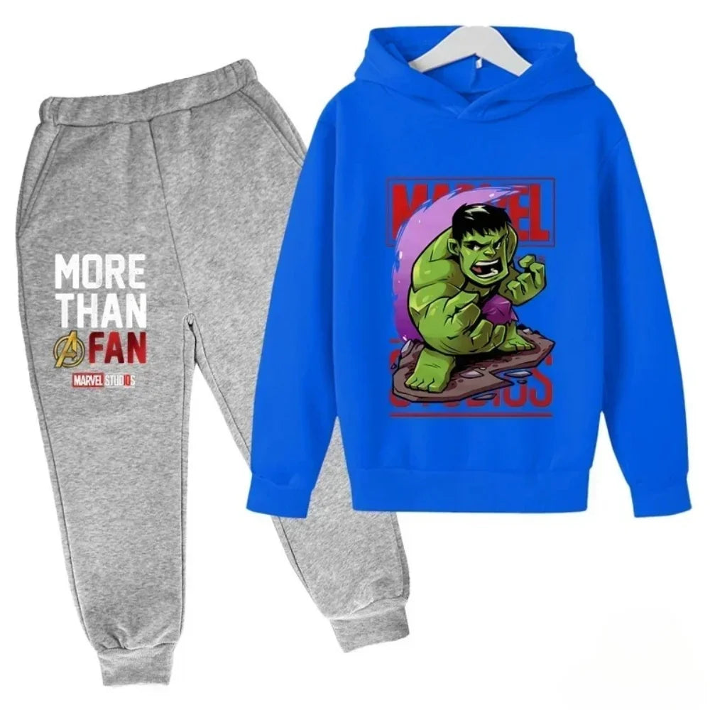 Sudadera con capucha de superhéroe de Marvel para niños, traje con capucha de Hulk para niños, traje de Iron Man para niños y niñas, conjunto de sudadera de otoño e invierno