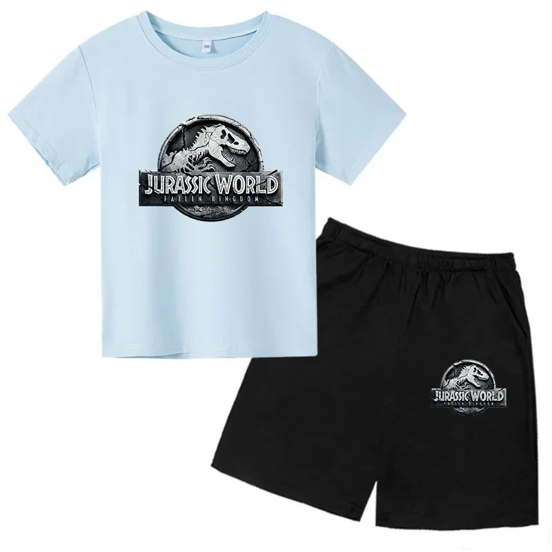 Conjunto de 2 Piezas de Camiseta de Manga Corta y Pantalones Cortos de Verano para Niños, Ropa de Marca de Lujo con Estampado Deportivo, Chándal Informal de Moda para Niños y Niñas