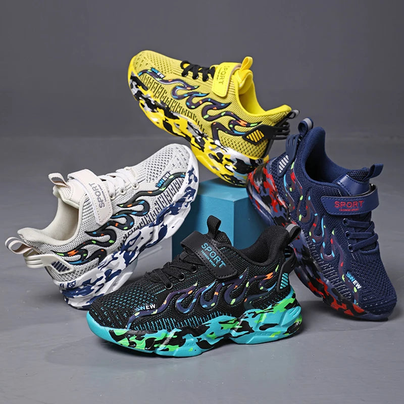 Zapatillas de deporte informales para niños y niñas, zapatos planos transpirables para correr, novedad de primavera y otoño