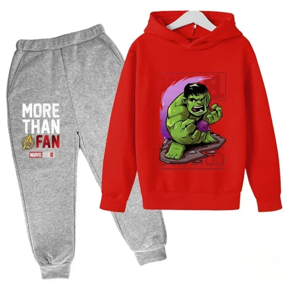 Sudadera con capucha de superhéroe de Marvel para niños, traje con capucha de Hulk para niños, traje de Iron Man para niños y niñas, conjunto de sudadera de otoño e invierno