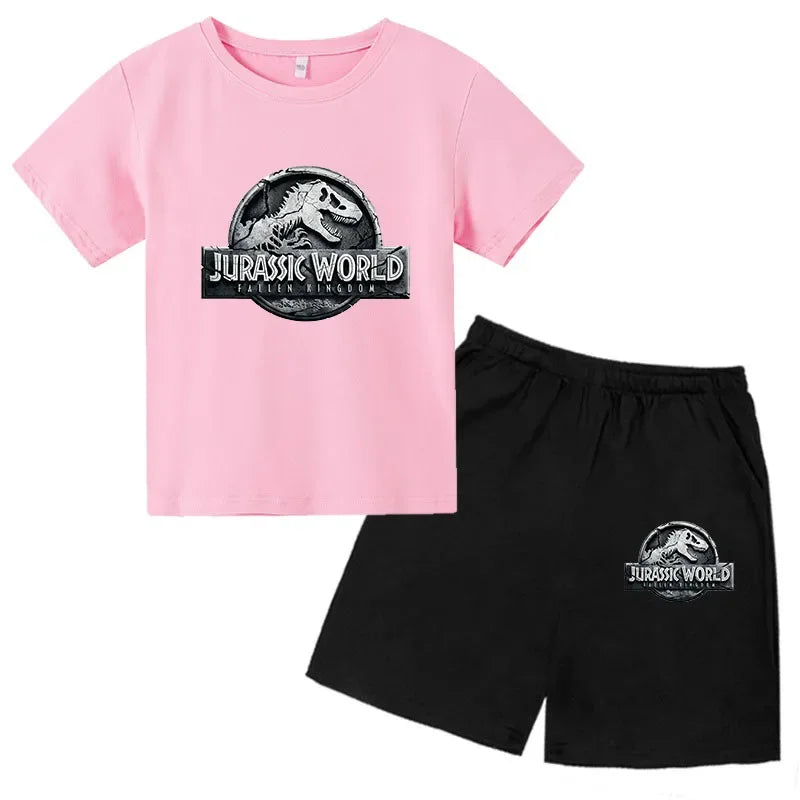 Conjunto de 2 Piezas de Camiseta de Manga Corta y Pantalones Cortos de Verano para Niños, Ropa de Marca de Lujo con Estampado Deportivo, Chándal Informal de Moda para Niños y Niñas