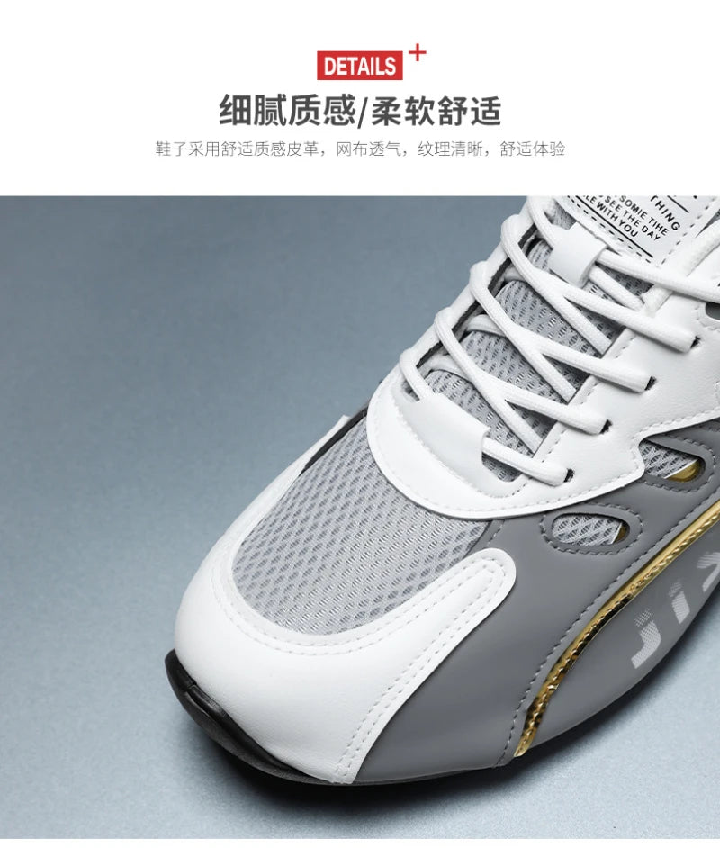 Zapatillas de deporte de malla transpirable rojas y blancas para hombre, zapatos para correr informales a la moda, zapatillas deportivas ligeras antideslizantes para uso diario