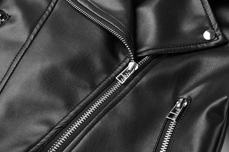 Chaqueta Cuero PU Niños - Estilo Motocicleta Primavera