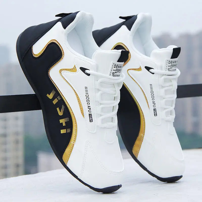 Zapatos de cuero para hombre, zapatillas transpirables de color sólido, antideslizantes, a la moda, impermeables, informales de viaje, novedad de otoño