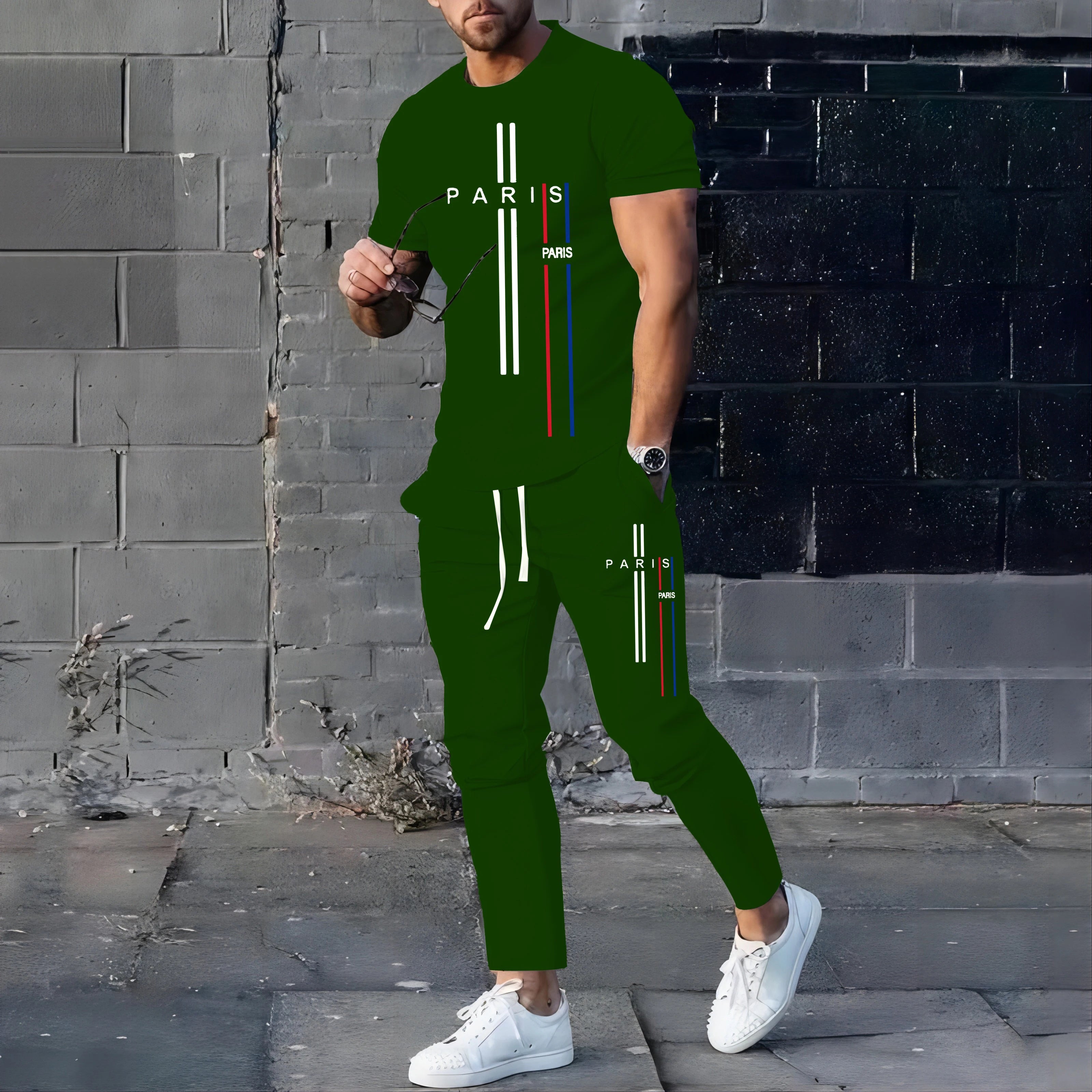 NOVEDAD DE VERANO 2023, ropa deportiva de fútbol a la moda para hombres, conjunto de camiseta y pantalones, pantalón corto informal, conjunto de manga, ropa para correr y Fitness