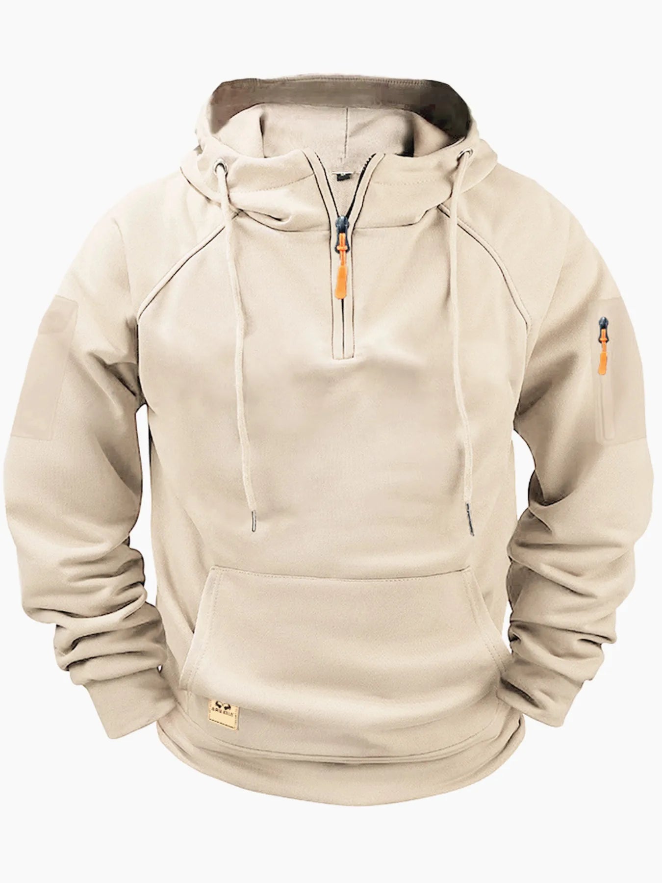 Sudadera con capucha de invierno para hombre con capucha cremallera táctica múltiples bolsillos estilo jersey deportivo casual abrigo de manga larga
