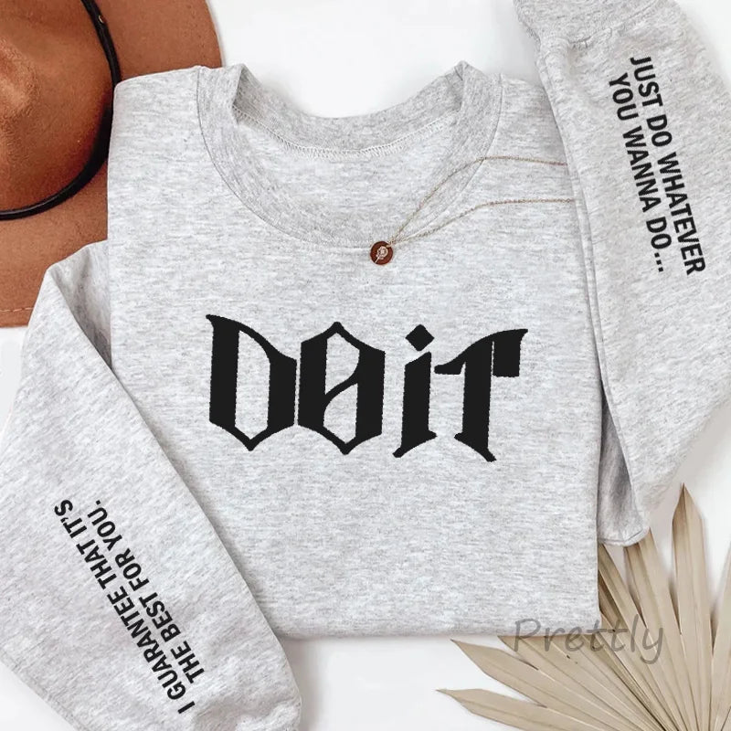 Sudadera con cuello redondo Do It para mujer y hombre, sudaderas rosas Kpop Fan Merch SKZ, jersey, sudaderas con capucha de manga larga, ropa de calle para mujer