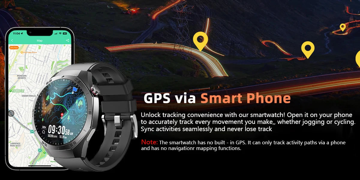 2025New para Android e ios reloj inteligente hombres pantalla AMOLED GPS trayectoria de movimiento ritmo cardíaco llamadas Bluetooth SmartWatch impermeable